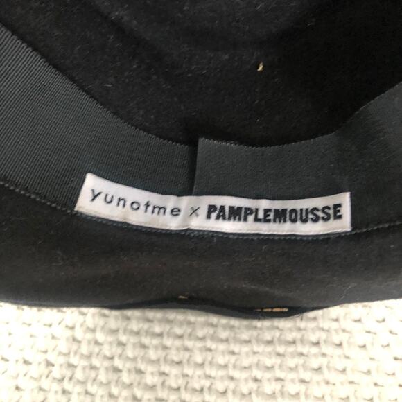 Yunotme X Pamplemousse Black ALICE Rabbit Pleated Brim Structured Ribbon Hat main image 4